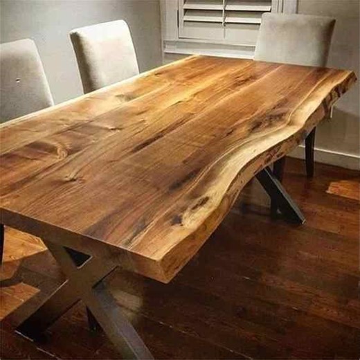 Luxury Natural Walnut Raw Slab Bubinga Top Acacia Suar Live Edg Dining Wood Table Wood Slab