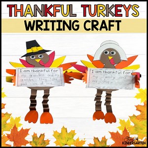 Thankful Turkey Thanksgiving Writing Craft Activity for Novemeber Bulletin Board