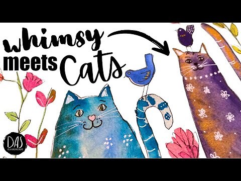 Paint these adorable cats in minutes! Easy whimsical watercolor tutorial — beginner friendly