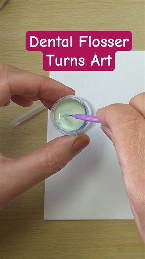 I Tried a DENTAL FLOSSER with Masking Fluid and WOW! #shorts, #art #watercolor