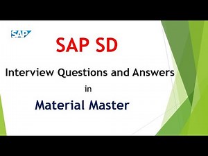 SAP SD Interview Questions and Answers || Material master || Chapter-wise interview questions SAP SD