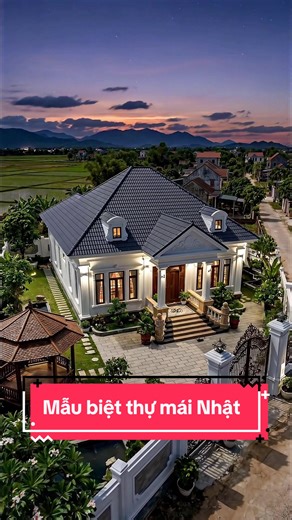 Biệt thự mái Nhật cho làng quê đẹp tuyệt vời