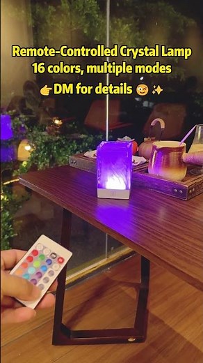 Remote Controlled Color Changing Cordless Crystal Table Lamp