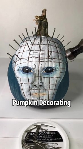 Its Friday the 13th lets make a spooky pumpkin to get you into the spirit! Painting pinhead from Hellraiser 📍 #spookypumpkin #spookypumpkins #pinheadsart #hellraiser #hellraiserpumpkin #hellraiserpainting #tiktokhalloween #paintingpumpkins #paintedpumpkins #pumpkinpainting #pumpkinpaintingtutorial #pumpkinideas #halloweenpumpkin #halloweenpumpkinpainting #halloweenpumpkinideas #halloweendecorations #halloweendecor #tiffanytutorials #oaintingprocess #fridaythe13th #halloweendiy #diyhalloweendeco