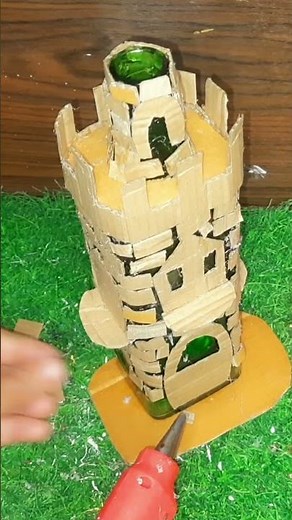 💖❤️🍾Beautiful glass bottle work ❤️ #using wall putty #shortvideo #diy #artscraft #trendingshorts