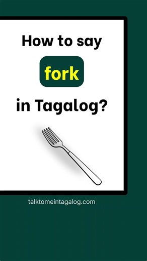 How to Say FORK in Tagalog | Learn Filipino