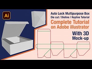 Easiest Method to Create 100% Perfect Auto Lock Square Box Packaging / Die Cut / with 3D Mock-up