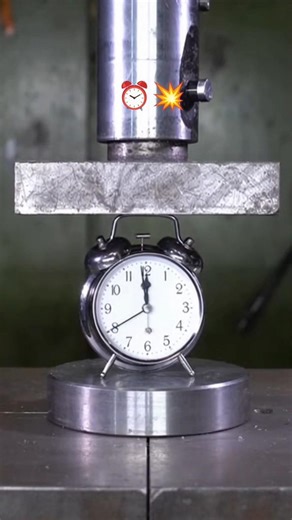 Hydraulic Press vs Alarm Clock ⏰💥 | Extreme Crushing!#HydraulicPress#AlarmClock#Crushing#shorts