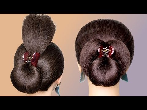 Beautiful Neat & Clean Hairstyle For Office Work _Easy Hairstyles For Medium Hair_ Low Bun Tutorial