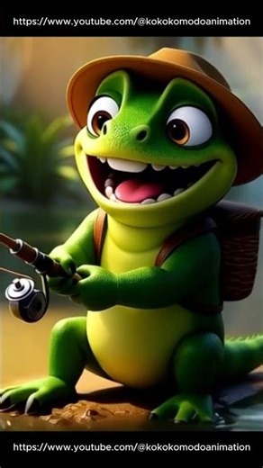 “Funny Fishing Gone Wrong 😂 | Koko the Cute Komodo Dragon | 3D Pixar-Style Animation”