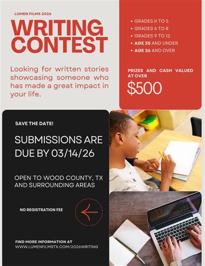ANNOUNCING OUR 2026 WRITING CONTEST! In the hopes of spreading positive thought and creativity, we are looking for short stories to be submitted using the following prompt -
