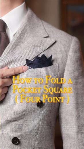 How to Fold a Pocket Square ( Four point) 💡 #pocketsquare #menswear #styletips #mensfashion