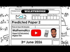Edexcel GCSE Maths | Predicted Paper 2 | Higher Tier | June 2026 | Walkthrough | MathsWithDan