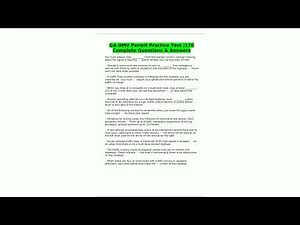 GA DMV Permit Practice Test 170 Complete Questions Answers6