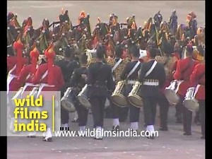 Massed pipe and drums bands of the Indian military