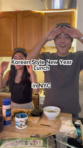 Jacob Kim on Instagram: "New Years in NYC w/ @faithbang Tteokguk Ingredients: - Dduk or Tteok - 2 Dashi packets w/ 10 cups of water - Salt - Pepper - 4 tbsp soy sauce - 2 tbsp minced garlic - Green onions - Soy marinated beef - 3 eggs ribboned in - Seaweed #newyear #nyc #newyork #korean #koreanfood"