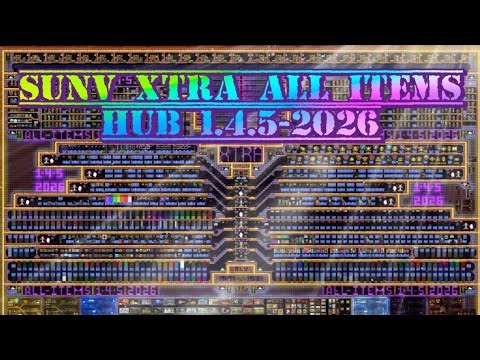 Terraria 1.4.5 Compact All Items World (THE SUNV XTRA ALL ITEMS HUB!)
