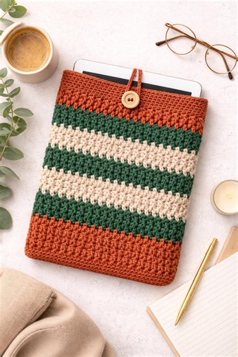 CROCHET PATTERN - Easy Modern Crochet Tablet Sleeve Pattern, iPad & E-reader Sleeve, Button Closure, Beginner Friendly PDF - Etsy