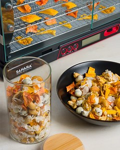 Take a trip with tropical trail mix. We dehydrated pineapple, mango, and papaya for a delicious tropical flavor. Making homemade trail mix is fun and easy with the Sahara Dehydrator. Best of all, it is easy to customize by dehydrating your favorite fruits! Head here to learn more about our Sahara Dehydrator https://brodandtaylor.com/products/sahara-folding-dehydrator #brodandtaylor #saharadehydrator #vegan #driedfruit #driedfruit #hikingsnacks #healthysnack #trailmix | Brod & Taylor | Facebook