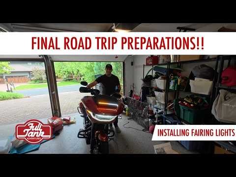 ROAD TRIP PREP: HOW TO INSTALL CUSTOM DYNAMICS FAIRING TRIM LIGHTS // AND FLUIDS CHANGE!!