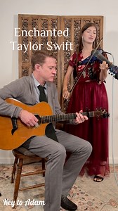 Enchanted by Taylor Swift - electric violin and fingerstyle guitar. Handmade dress by Kiara from Key to Adam #taylorswift #music #violin #violinist #guitar #electricviolinist #musician #westvirginia #pop #popmusic #poprock #instrumental #bridgerton #enchanted #Swifties | Key to Adam