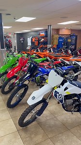 2025 dirt bikes and quads are on display in our off-road showroom! We have it all from KTM, Kawasaki, Yamaha, and Honda! Make sure to swing by to speak with one of our sales specialists! https://www.rivasuperstore.com | RIVA Motorsports