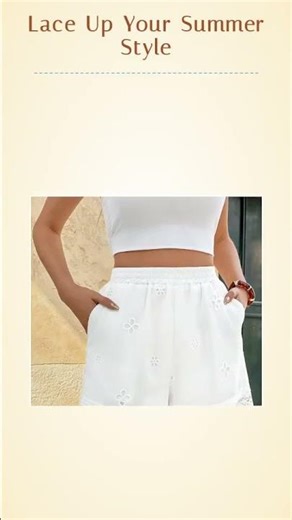 Embroidered Lace Hem Shorts