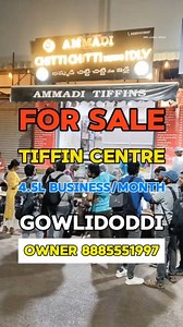 OWNER ☎️ 8885551997, 7702311994 (Kranthi kiran) . . 👉Tiffin centre for sale with complete setup and Equipment 📍Gowlidoddi (Hyderabad) 👉Monthly upto 4.5L business 👉11*11 size room, Seating 15 capacity, masters and helpers available, online tied up...etc 👉Running times morning 5 to 12...Evening 4 to night 1 👉Near by hostel, pg's, it employees 👉Looking for early closing...only approach genuine buyers 💸Owner quoting price 15 Lakhs💸(Negotiable) (Including 3.8L advance) 👉60K Rent/month 👉Amm