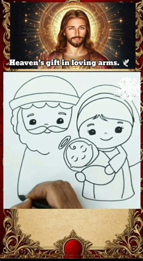 Blessed night, blessed family #Jesus birth drawing