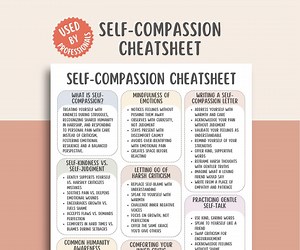 Self Compassion Cheatsheet, Self Love Worksheet, Self Kindness Guide, Emotional Wellness Printable, Self Care Journal, Mindful Self Support - Etsy