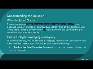 Mastering SQL: Using a Table Variable in the WHERE IN Clause