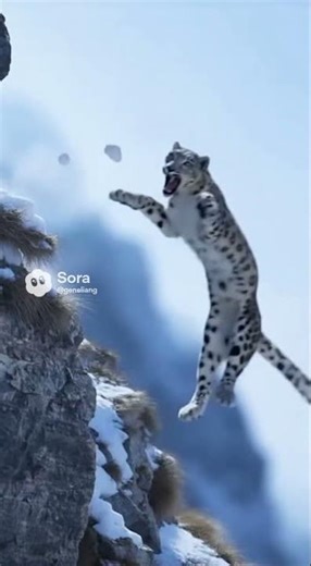 Snow Leopard Ambush Fails: Ibex Kicks Predator Off Cliff! #SnowLeopard #IbexDefense