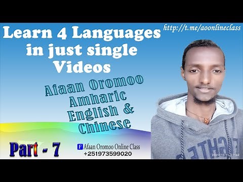 Learn Afaan Oromo, Amharic, Chinese Pronouns Part 1