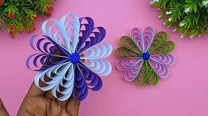How to make a paper circle flowers - DIY room decoration ornaments - Beautiful handmade flowers making #Crafts #PaperFlowers #DIYIdeas | Entertaining Arts