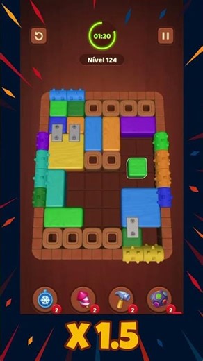 Wood Block Jam - Level 124 Solution 🔓 | Fastpass Reward Unlocked!