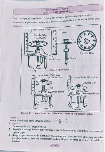 physics practical 11th class.practical no.3.#use of spherometer @Aditya barhate_@
