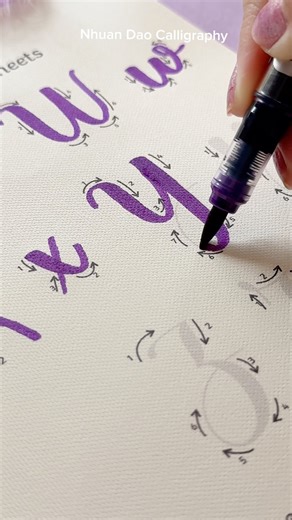 Step-by-Step Brush Lettering Tutorial#NhuanDaoCalligraphy#shorts