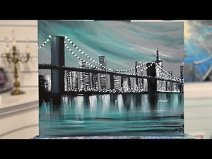 EASY Abstract CITYSCAPE 🏙️ Step by step tutorial acrylic