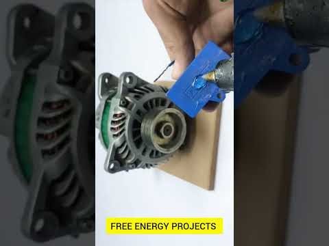 FREE ENERGY PROJECTS STEP-BY-STEP MAGNET AND CAR ALTERNATOR SMALL IN PUT AND LARGE OUT PUT 