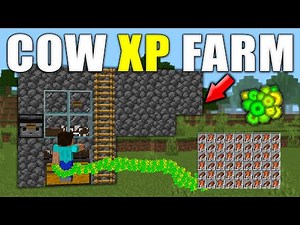 Simple 1.21 Cow XP Farm in Minecraft Bedrock (MCPE/Xbox/PS/Switch/PC)