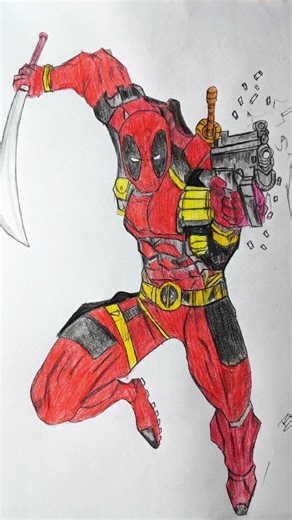Deadpool drawing #shorts #youtubeshorts #drawing