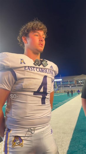 9.3K views · 216 reactions | WATCH: ECU Football QB Katin Houser “Shut out was awesome. Defense played really well. Offensively, we left a lot on the field… Got to improve that, but excited for the win and happy for how well the defense played.” | Pirate Radio 92.7FM Greenville | Facebook
