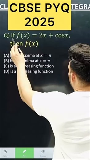 Shivang Gupta on Instagram: "Q) If 𝑓(𝑥)=2𝑥+cos𝑥, then 𝑓(𝑥) #cbse2026 #maths #class12math #cbse #maths class12math cbse"