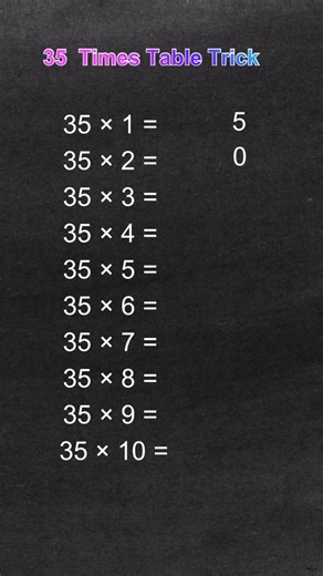 Did you know this trick of 35 times table? #studyhack #studysmart #homework #easytrick #easytrick