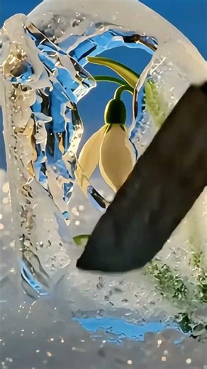 ❄️ Frozen Snowdrop Reveal — The First Flower of Hope 🌨️🌸