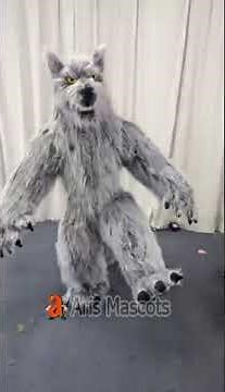 2m Realistic Adult Wolf Inflatable Walking Mascot Full Body Furry Blow Up Suit for Entertainment