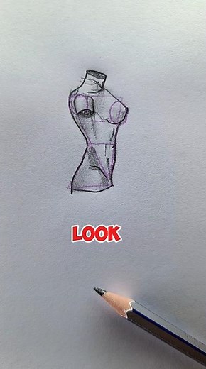 How to Draw a Side View Woman’s Body with Proportions! #art #foryou #shorts #drawing #satisfying
