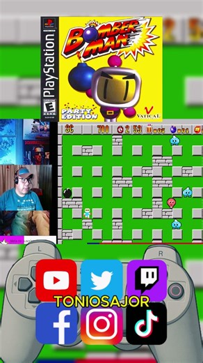 It was going perfectly… until that enemy eliminated me 💀 | Bomberman Party Edition PS1 Retro Mode...