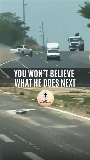 Faith Forwards on Instagram: "THIS COULD’VE ENDED MUCH WORSE A driver goes the wrong way down the lane… swerves across the median… barely misses an 18-wheeler… then takes a sharp turn — launching off the edge. No one should ever come that close to tragedy. Was it fatigue? impairment? distraction? We may not know — but moments like this are a reminder that one second of lost focus can change everything. Please — slow down. Stay alert. Don’t drive tired. Don’t drive impaired. Your life — and every