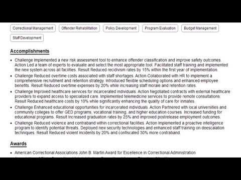 Build a Correctional Agency Director Resume | ResumeGemini